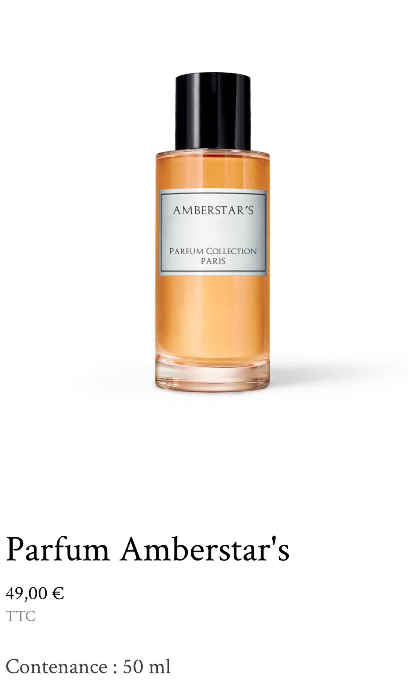 Perfume Amberstar’s colección privada(senteur Grand Soir)
