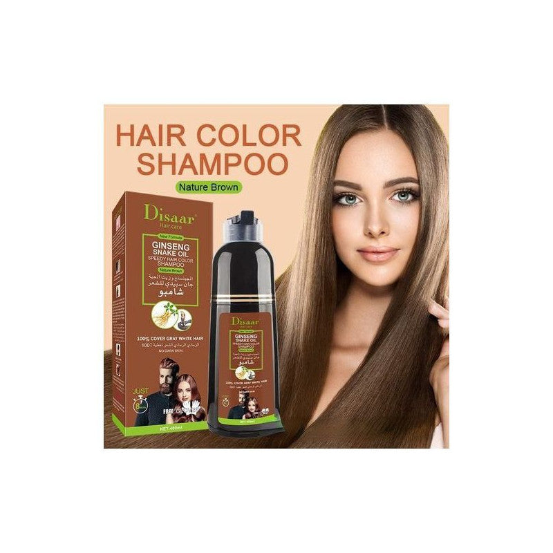 Champú tinte para canas color marrón